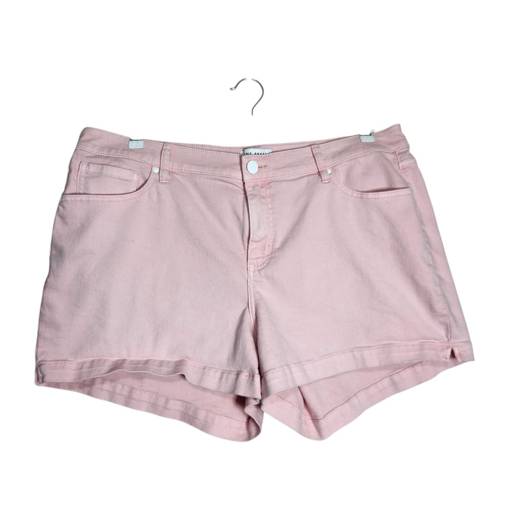 Lane Bryant Women 22 Pink Denim Shorts Stretch Recycled Cotton Blend
